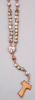 Jesus Cross Knotted Brown Oval Wood Rosary