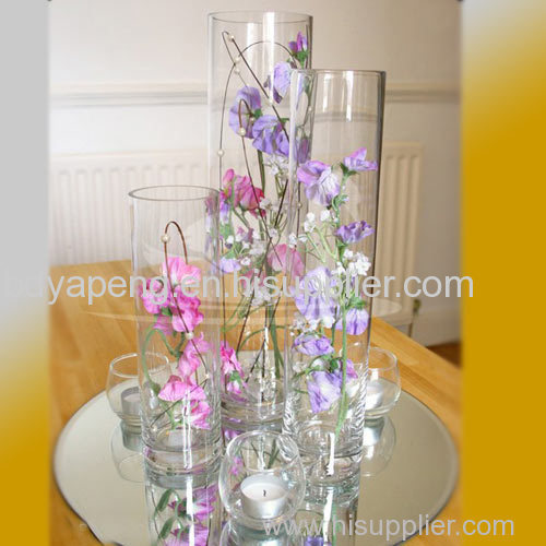 Decoration cylinder glass vase