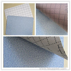 Mesh fabric backing PVC floor covering