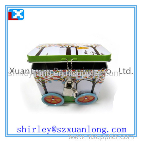 cute round tin coin bank/money box