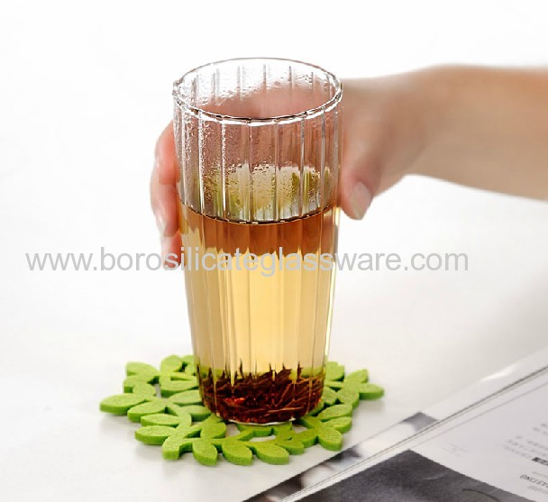 400ML Prismatic Heat Resistant Glass Tea Cups Borosilicate Glass