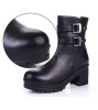 women genuine cow leather boots,rough heel,martin boots