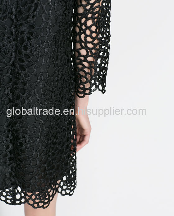 Factory Wholesale in Stock Europe Style Fashion Black TOP Women Dress for Party