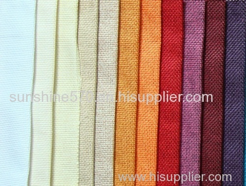 polyester linen sofa fabric,curtain fabric,imitate linen plain upholstrey fabric