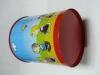 Printed Colorful Metal Tin Plate Garbage / Rubbish Can Containers