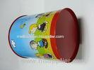 Printed Colorful Metal Tin Plate Garbage / Rubbish Can Containers
