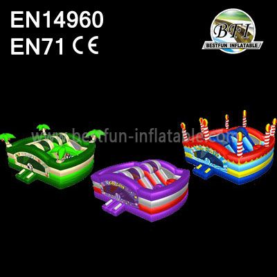 2014 Colorful Inflatable Slide Bouncer Combo