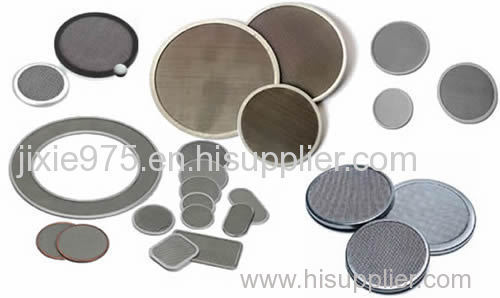 Extruder screen filter disc from stainless steel or nickel alloy