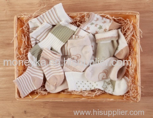 organic natural color cotton baby sock