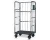 Zinc Plated Steel Wire Mesh Cage , Storage Cage Trolly With Rubber Casters