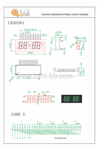 Custom Ultra Blue LED Display for Oven,4-Digit 0.38-inch 7 Segment