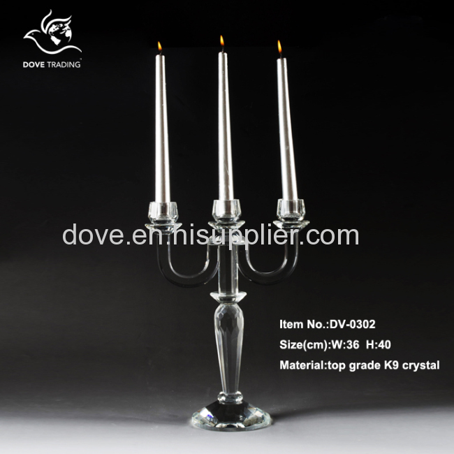new design table crystal candlestand for home decoration DV-0302