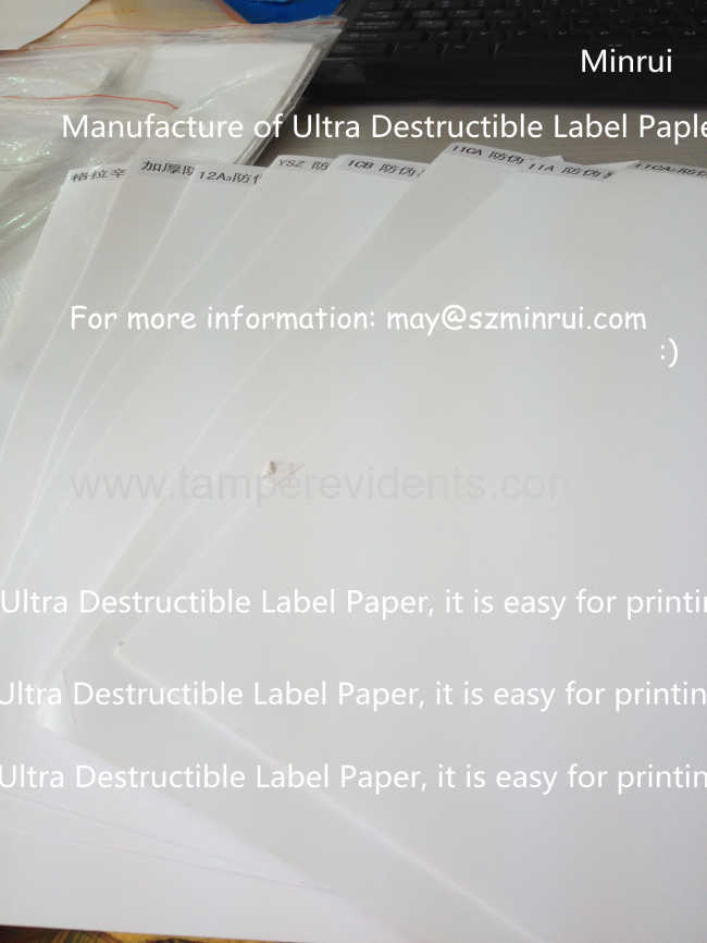 Custom Ultra Destructible Label Paper