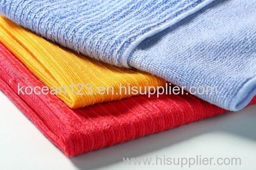 Microfiber Cleaning Warp Knitted Stripes Cloth