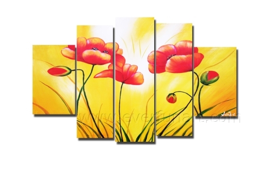 Modern Flower Art on Canvas Oil Painting Home Decoration (FL5-071)