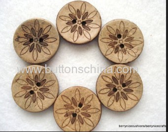 Domed natural coconut button 