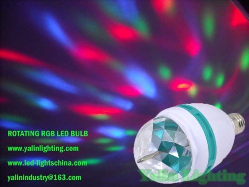 rotating RGB LED bulb light for disco party