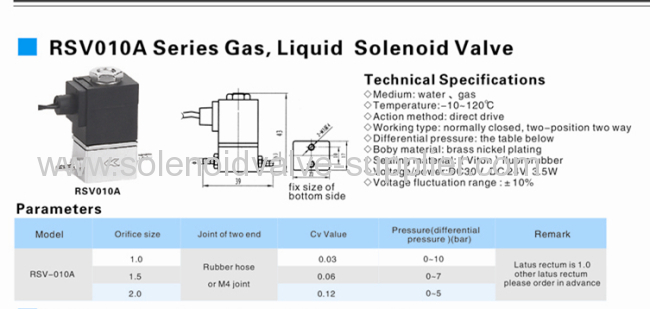 RSV010A Series Chemistry Solenoid Valve