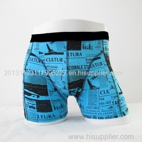 Newspaper Blue Boxer Shorts