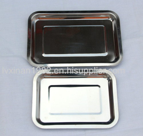 Stainless steel plate factory direct sale barbecue grill plate dish pan two sizes for choice