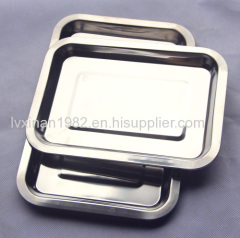 Stainless steel plate factory direct sale barbecue grill plate dish pan two sizes for choice