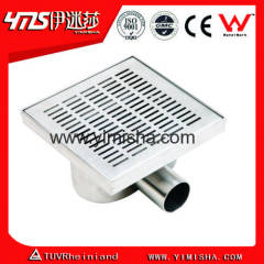 Square Stainless Steel Floor Drain for Shower Room with Outlet Diameter 40mm