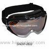 Black Frame Sprayed Snow Ski Goggles With Flat / Spherical Pc Lens For Adult
