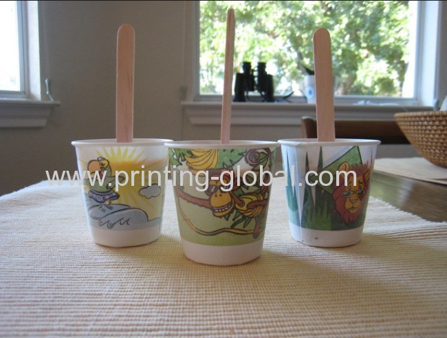Thermal transfer film for mouthwash cup