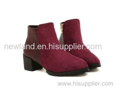 2013 very fashion lady PU short boots thicky heel