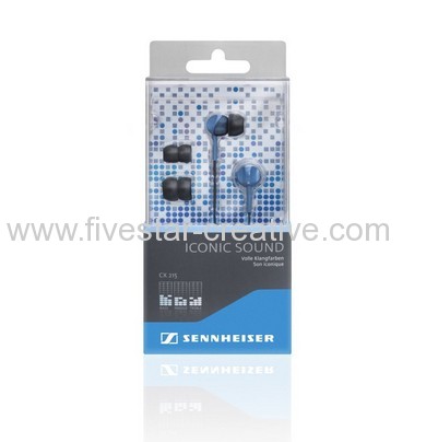 Sennheiser CX215 Noise Isolating Earbud Earphones Blue with Powerful Bass Response