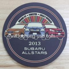 silicone anti slip cup coaster with car design