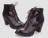 2013 PU leather ankle boots thicky heel,high heel ,snake embossed print