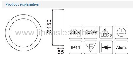 LED WALL LIGHTINGS 230V 3*3W 4LEDS IP44