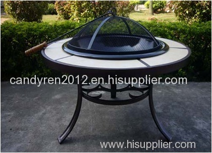 Round Tile Fire Pit Table