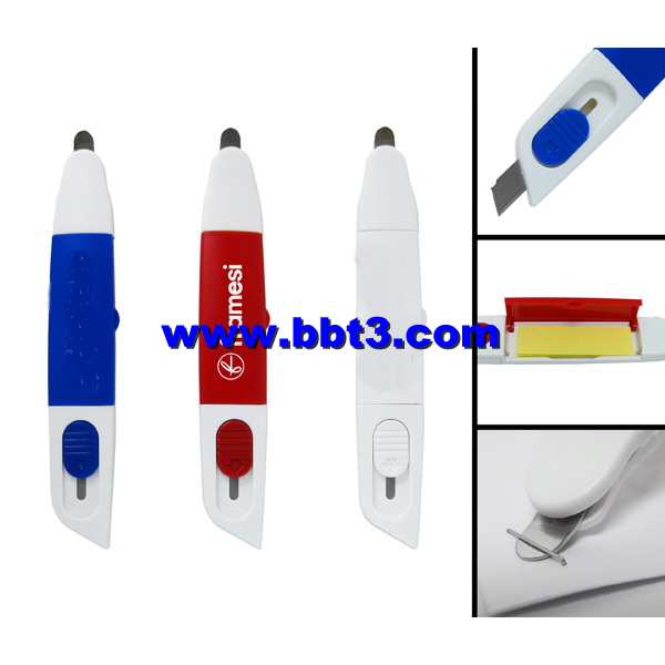 Promotional 3 in 1 cutter with sticky notes and staple remover