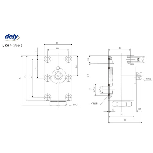 KHP PKH 2 way carbon steel thread plate high pressure hydraulic ball valve