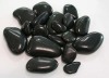 black polished stone, pebble , cobble ,loose pebble, pebble tile