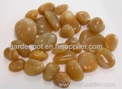 yellow pebble ,yellow polished stone ,garden stone , yellow pebble tile