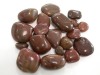 red polished stone . red pebble , garden stone , pebble tile
