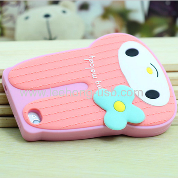 3D Rabbit Silicone animal shaped phone cases for iphone 4