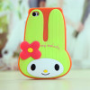 3D Rabbit Silicone animal shaped phone cases for iphone 4