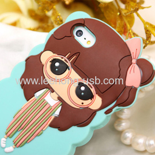 super cute girl 3D silicone phone case