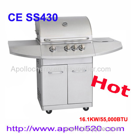 4 Burner Barbecue Stainless Steel