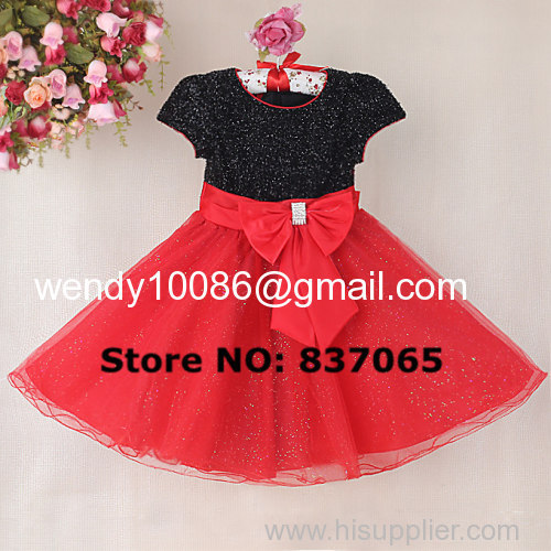 Fashion Baby Girls New Year 2014 Dress Kids Christmas Dress