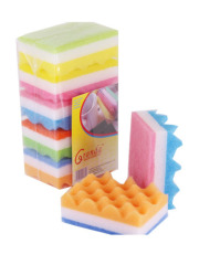 3-layers Wave-shaped Kitchen Sponge