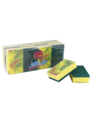 Color Printed Sponge with Scouring Pad, Kitchen cleaning