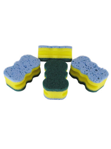 Newly 3-layer Sponge Scrubber, Tiny Sponge Scourer