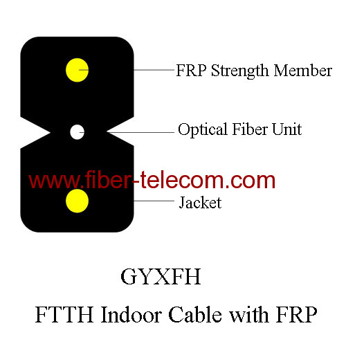 FTTH Indoor Cable with 0.5mm FRP Strength member