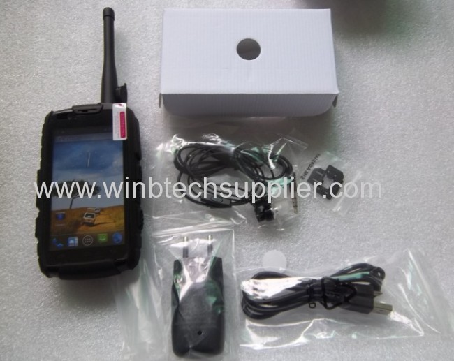 nfc rugged phone walkie talkie 4inch android 4.2 Quad core rugged phone