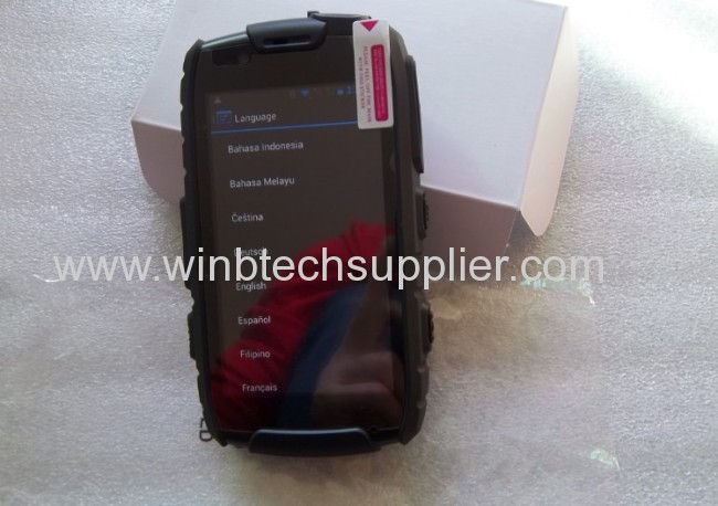 IP68 Dual sim MTK6589 4.0 inch Quad core NFC rugged phone with Walkie-Talkie with GPS waterproof smartphone